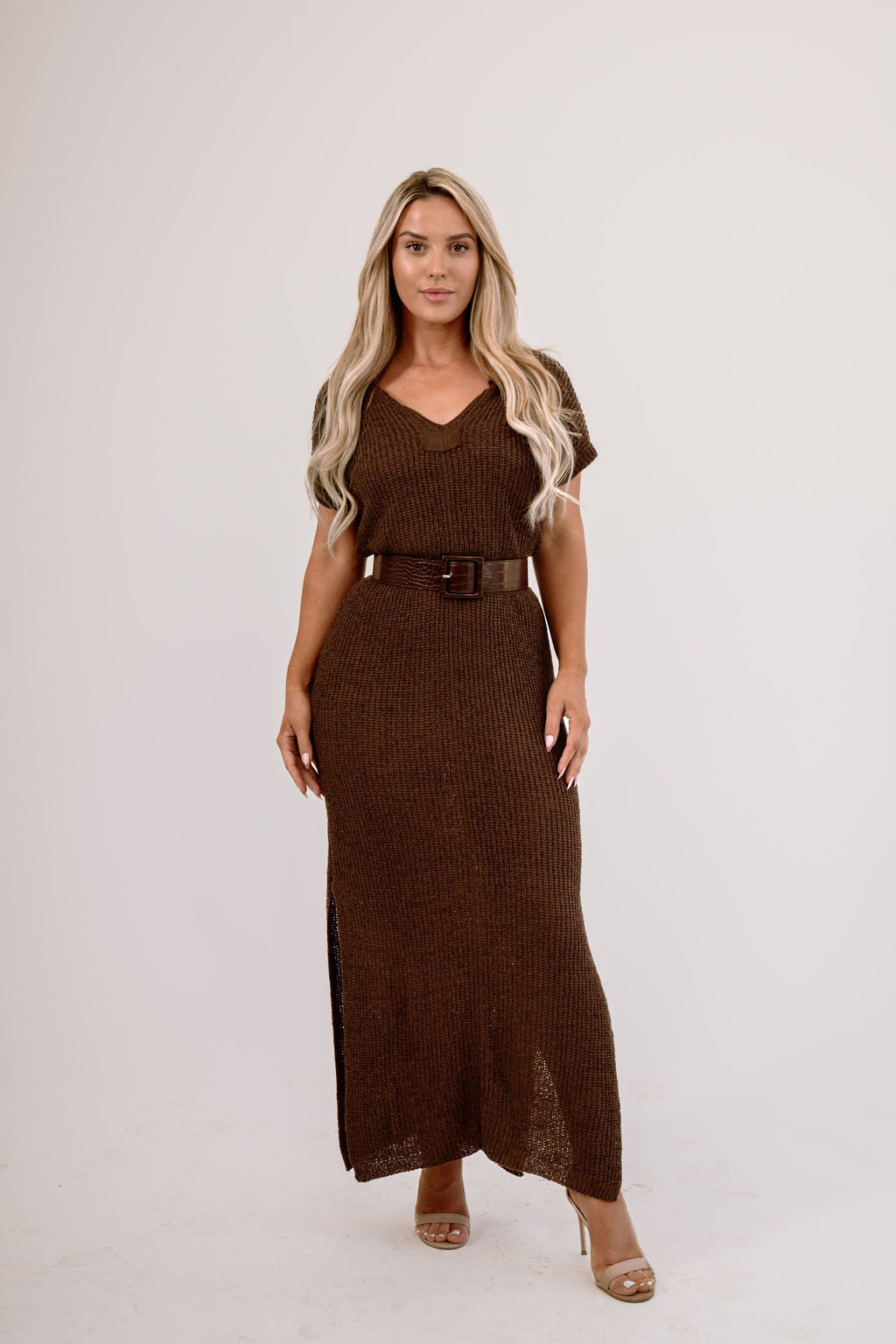 BROWN KNIT MAXI DRESS | Honey Boy Studio BROWN KNIT MAXI DRESS | Honey Boy Studio