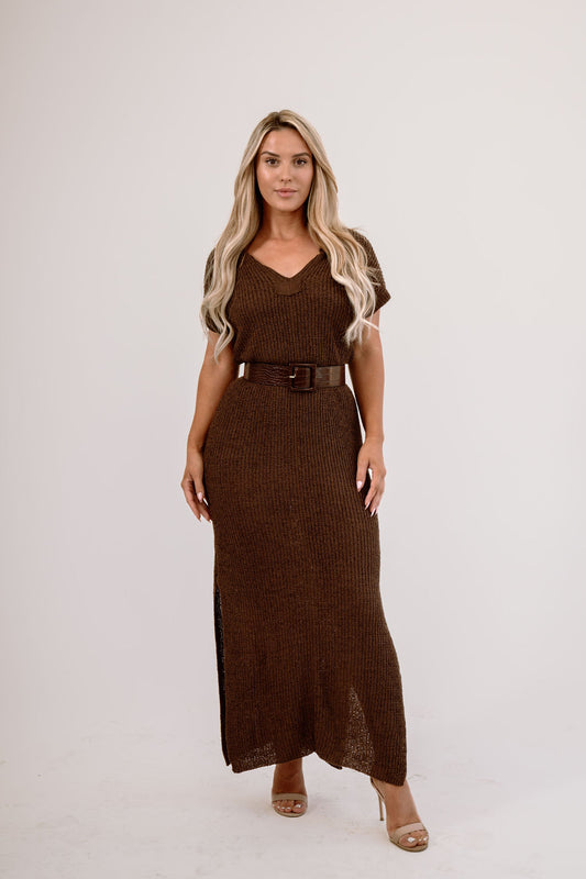 MANHATTAN BROWN KNIT MAXI