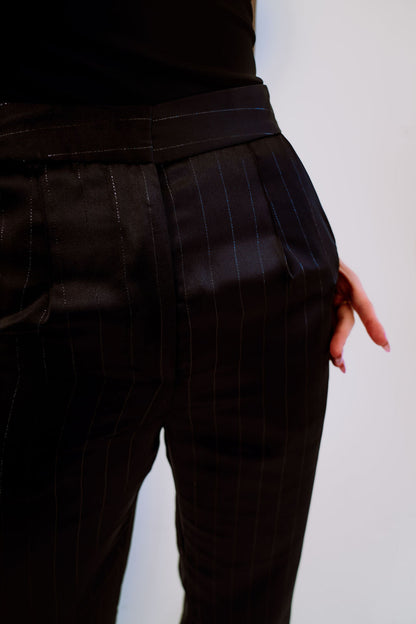 CITY SATIN PINSTRIPE PANTS