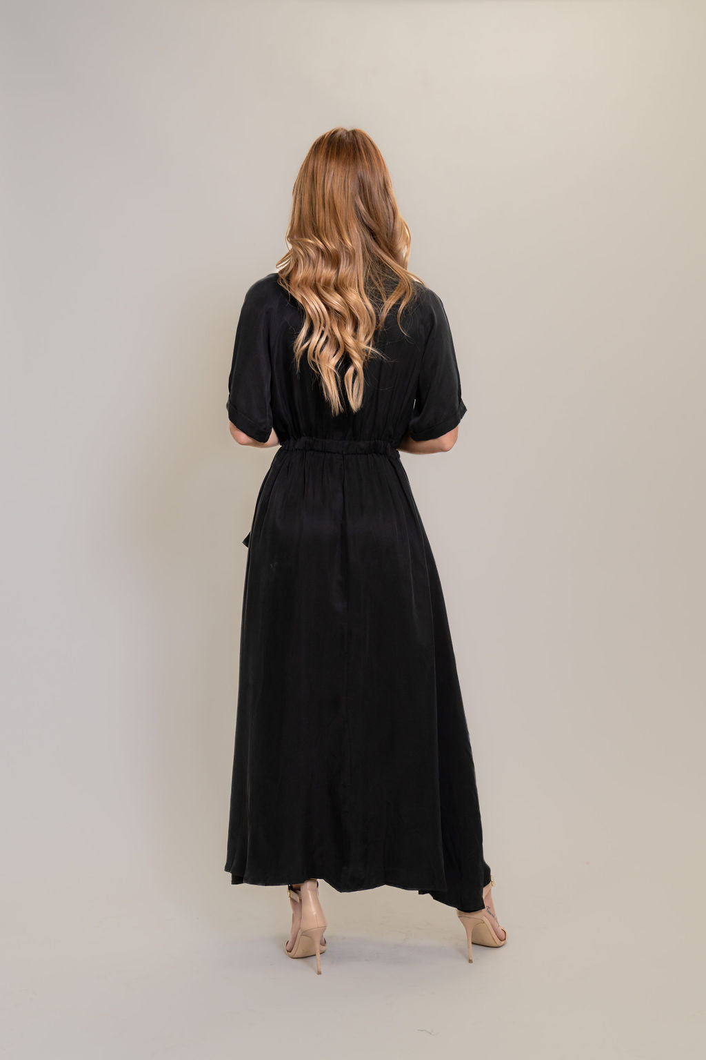 ZIP ME DOWN BLACK MAXI DRESS