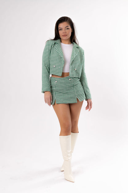 PARIS GREEN HOUNDSTOOTH SET