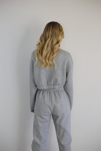 OFF DAY HEATHER GREY SWEAT SET