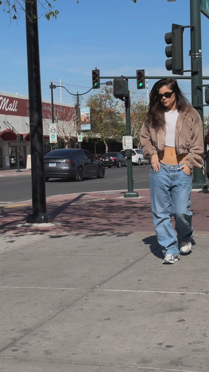 TEDDY TAUPE FUR HOODIE